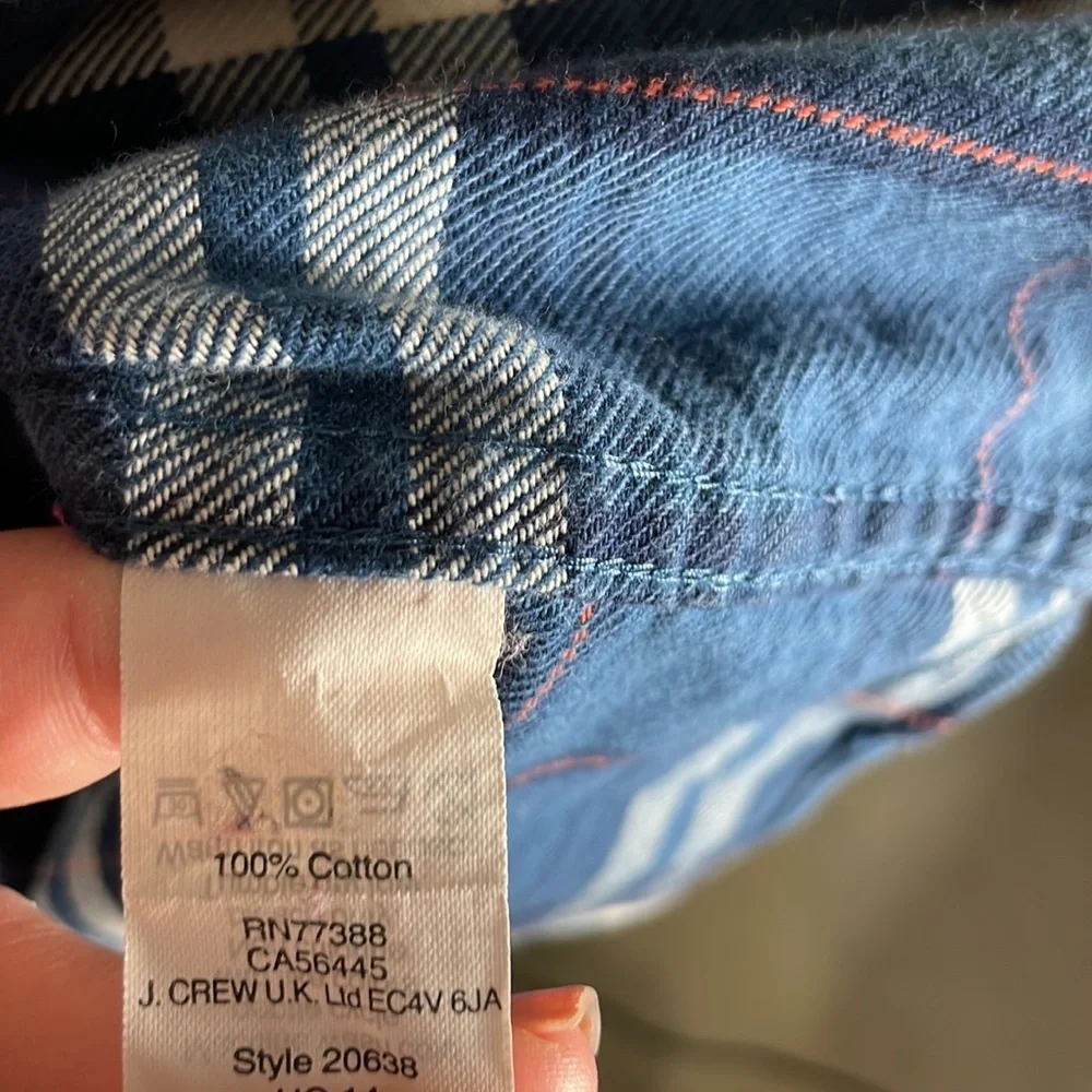 J. Crew > Blue Plaid Heavyweight Flannel Small